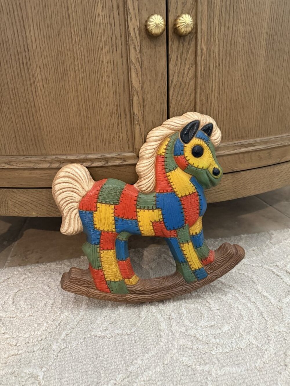 VTG Patchwork Rocking Horse Wall Decor
